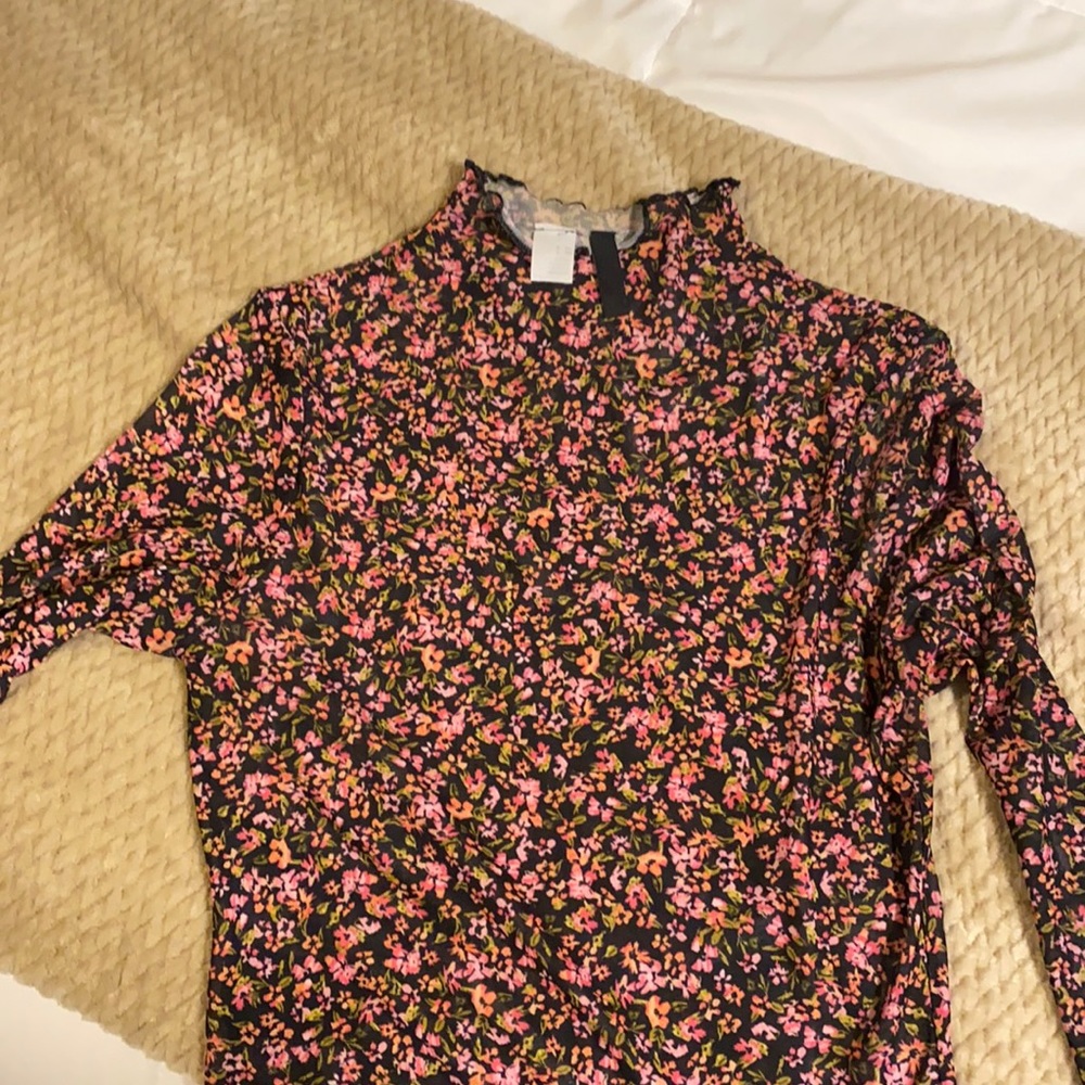H&M sheer floral turtleneck